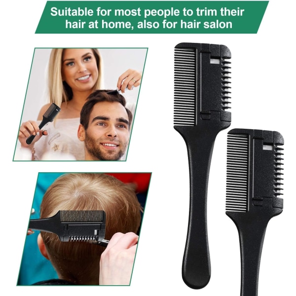 Razor Comb Hårtynder Kam Hårstyling Razor Comb Hårklipper Razor Comb Klippesaks Dobbeltsidet Hårstyling Razor Comb Værktøj til Hår C Black 1 Count (Pack of 1)