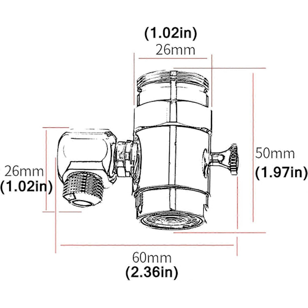360° roterbar kranlufter, dobbel funksjon, sprutbeskyttelse