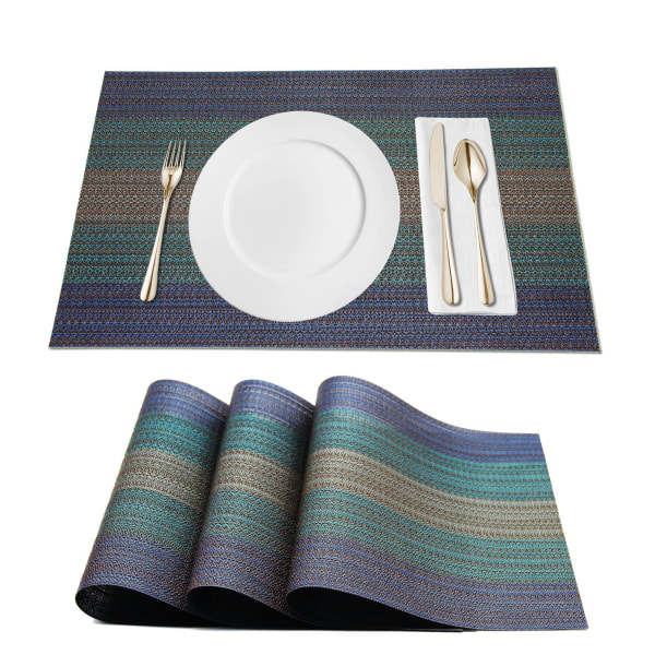 Bordstabletter, halkfri bordsunderlägg, tvättbara bordsunderlägg Set om 6, bordstabletter för köksbordsunderlägg