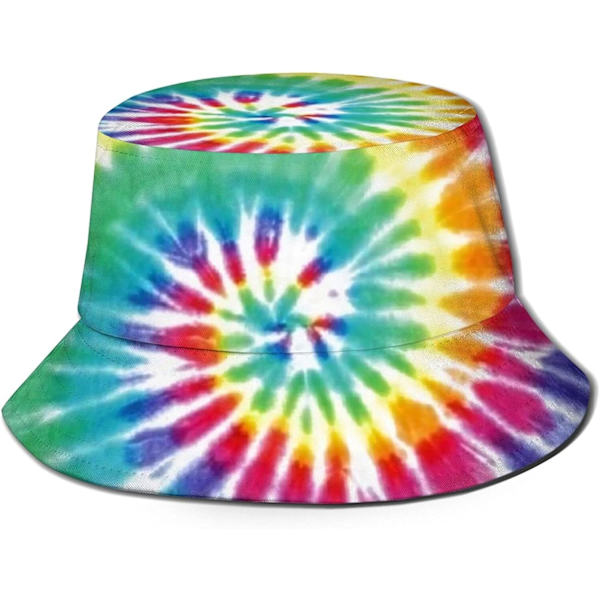 EN Hinkhattar Mode Solhatt Packable Utomhus Fiskarehatt för Kvinnor och Män Tie Dye One Size