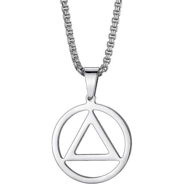 Necklace For Men Stainless Steel Aa Recovery Triangle Necklace Sobriety Gifts For Men