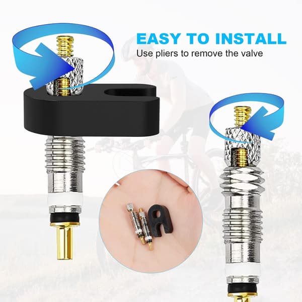 Cykelventiladapter/mountainbikeventil til amerikansk ventiladapter/cykeltilbehør, ventilkerne 18-dels sæt