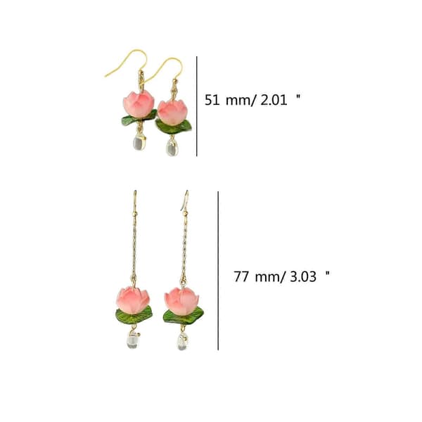 Søde fe-blomsterkvaster dingleøreringe til kvinder ørepynt trendy ørekrogspynt modesmykker øretilbehør 8