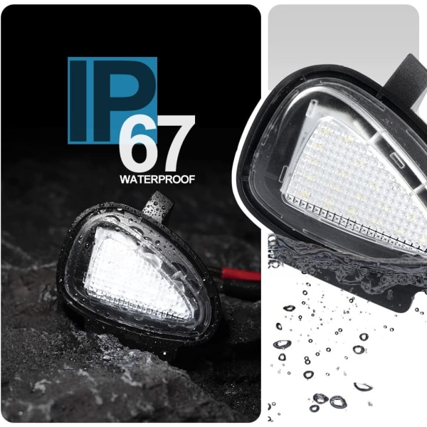 2 stk LED-sidelys under speil for Golf MK6 VI GTI R 2008-2016 Touran 2010-2015 Led Puddle Light for Golf MK6