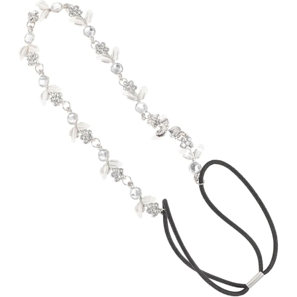 Bling Bling Lyxig Kvinnor Flickor Strass Elastiskt Hårband Hårband Hårkläder Hårbåge Silver 1 count (Pack of 1)