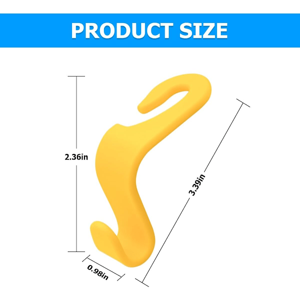 Bilbaksätets krokar, 4 st bilbaksätets krokar dolda bilbaksätets hängare förvaringskrokar, lämpliga för att hänga handväskor, plånböcker matkassar Yellow