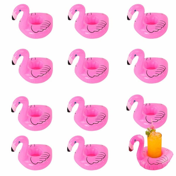 Flamingo Koppholder, Oppblåsbar Drikkeholder for Basseng Boblebad Svømming Strand Flytebrikker Vannleker Hawaiisk Luau Festdekorasjoner