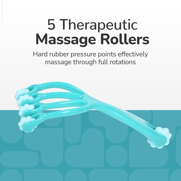 Handheld Massager Roller for Shoulder, Neck, and Body Massage, Deep Tissue Massager Roller Claw-shaped with 5 Rotating Heads