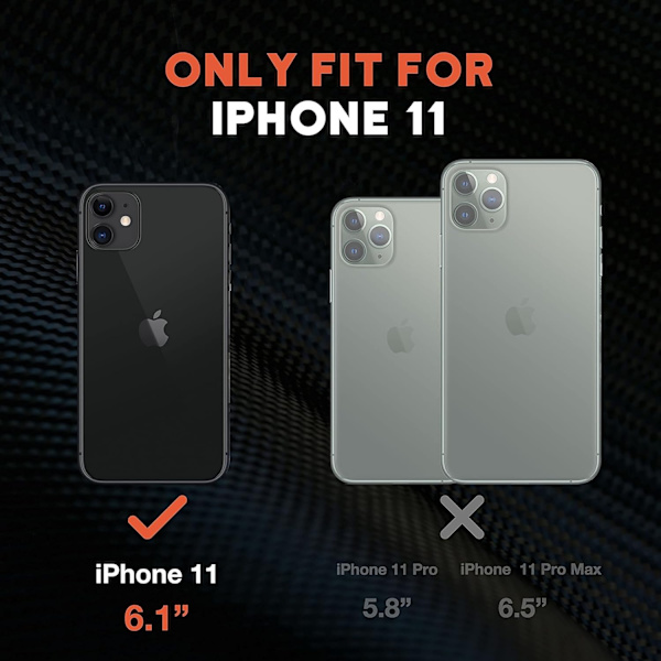 iPhone 11 Case, Heavy Duty Durable Robust Lightweight Slim Shockproof Protective Cover for iPhone 11 6.1 Inch, Black