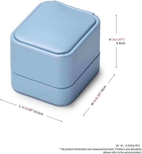Blå PU Læder Klassisk Ringæske Opbevaringsæske Bryllupsgave, Bryllupsdagsforslag blue