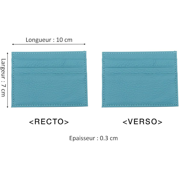 Äkta läder korthållare 7 kortplatser Minimalistisk Ultra Slim för jacka, byxor Turquoise