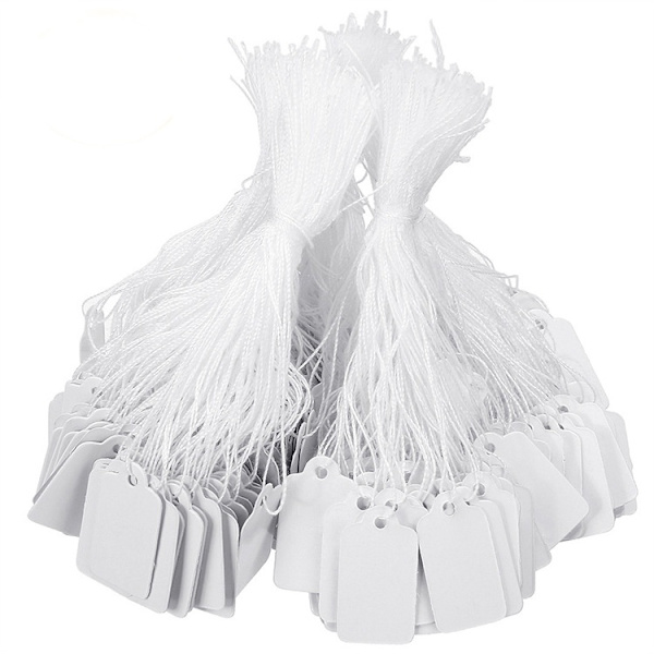 200-pack paper labels / price tags with string White