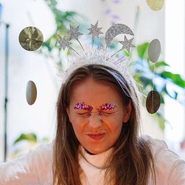 2 stk. Flick Tilbehør Glitter Stjerne Diadem Hårbånd Piger Alien Diadem Stjerne Hårnåle