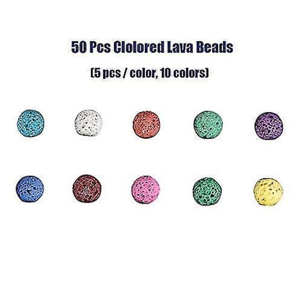Lava Bead Kit 600 st stenpärlor kit set för eteriska