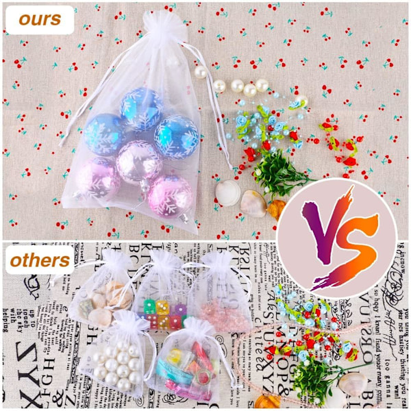 50 kpl Organza-pusseja – 25 x 35 cm Valkoiset lahjapussit, Organza-pusseja suuria, Lasten syntymäpäivälahjapusseja Häälahjapussi 25 x 35 cm