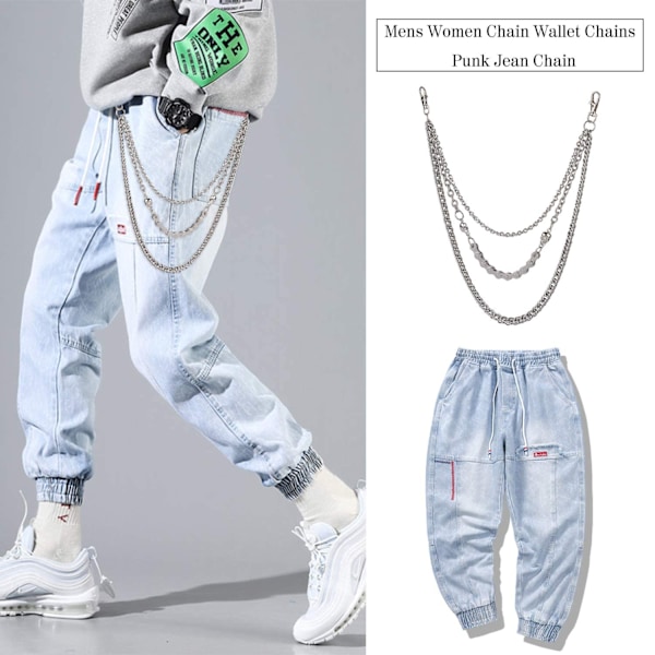 Byxkedja Mode Hip Hop Gotisk Punk Byxkedja Jeans Plånbokskedja för Män