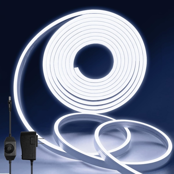 Neon LED-stripe lys - 12v kald hvit dimbar neon lys stripe, 1M IP65 vanntett LED-stripe lys, silikon neon LED-stripe lys