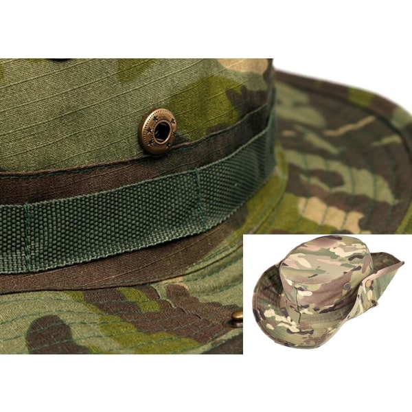 Boonie Tactical Fisherman Hat - Aurinkosuoja Visio Camouflage Retkeilyyn, Vaellukseen ja Kalastukseen, Unisex WL