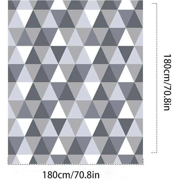 Triangular Anti-Mold Polyester Shower Curtain with Plastic Rings and Hooks, 180 x 180 cm - Suitable for Bathrooms