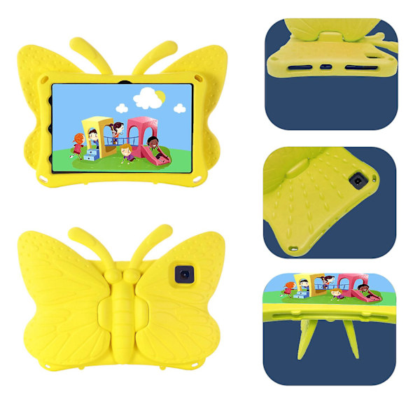 Butterfly Samsung Galaxy Tab A8 Fodral 10,5 Tum X200 X205 2021, Barnvänligt, Eva Mjukt Skummaterial, Tjocka Fyra Hörn, Kameraskydd, Stötsäkert