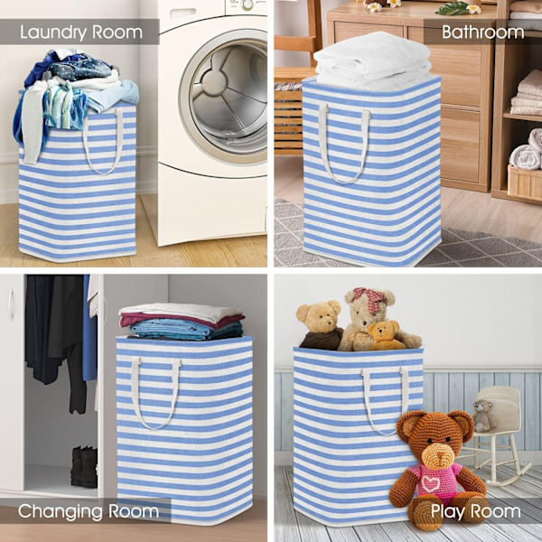 Foldable Large Laundry Baskets with Easy-to-Handle Handles Freestanding Waterproof Laundry Hamper Storage Basket