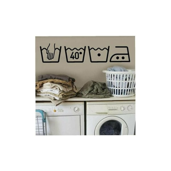 Väggklistermärken Tvättmaskin Avtagbara klistermärken Vinyl Väggdekor Sovrumsinredning Väggklistermärken för tvättstuga GrooFoo