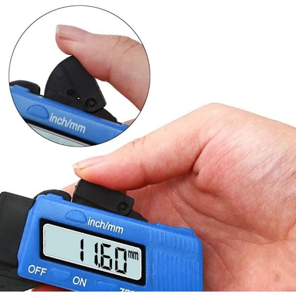 Elektronisk digital LCD 0-12,7 mm tjockleksskala kolfibermikrometer mätare instrument tillbehör
