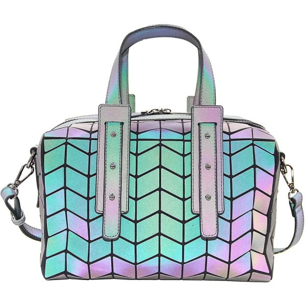 Kvinnors geometriska lysande plånböcker och handväskor Holografisk handväska Messenger Bag Axelväska Koppling för flickor