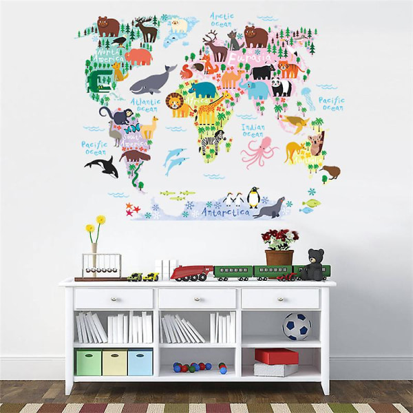 Animal World Wall Stickers Wall Stickers Mural Decals Til Soveværelse Stue Væg Tv