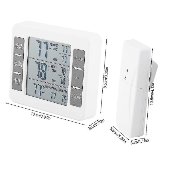 Digital kyl/frys termometer, utomhus utomhus termometer trådlös