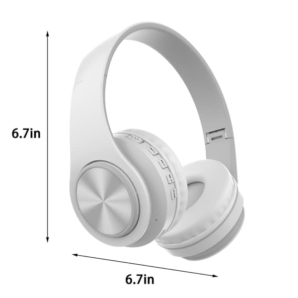 Headset Bluetooth-hörlurar brusreducerande insticksstereo trådlöst headset vit（vit）
