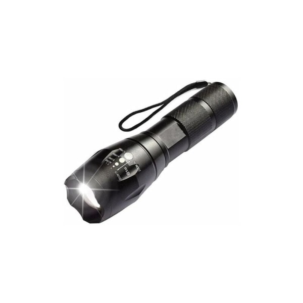 Högpresterande LED-ficklampa med 18650 uppladdningsbara batterier, taktisk ficklampa med USB-laddare