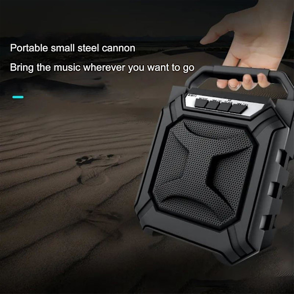 Trådlös intelligent 5.0 Bluetooth liten högtalare utomhus bärbar hög elasticitet radio trådlös bärbar mini ljud hemma subwoofer（svart）