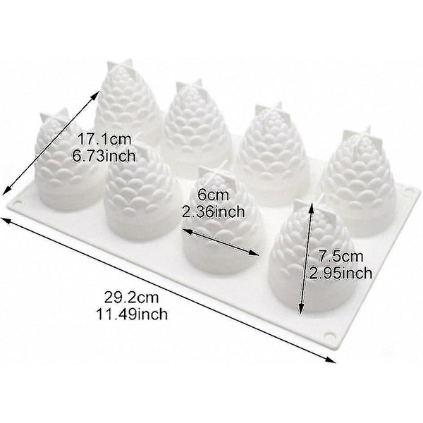 3D tallkottform i silikon - Moldfun julgran tallkott silikonform för mousse tårta, muffins, choklad, isbit, pudding-YGWL