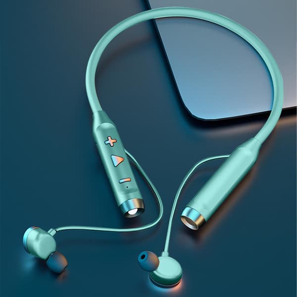 Bluetooth-hörlurar Trådlösa Bluetooth-headset Med Flash Sport-hörlurar Spel Dator（Grön）