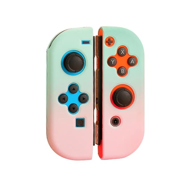 Skyddande hud för Switch-spelkontrollerhandtagsskyddsspel Antiscratch (rosa grön)
