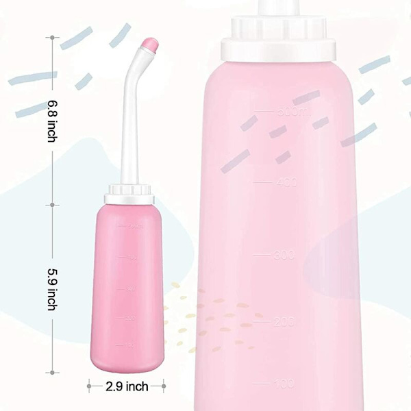 2 x Resebidet - Bärbar Bidet med 500 ml Stor Vattenkapacitet Intim Dusch Bidet för Baby, Kvinna eller Sängliggande Patienter