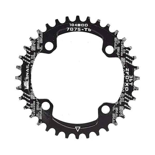 32T 34T 36T Ketjupyörä 104 BCD Kapea Leveä Ketjupyörä Maantiepyörälle Maastopyörälle BMX MTB Pyörän Ketjupyörä Levy Pyöräilyosat（36T，musta）