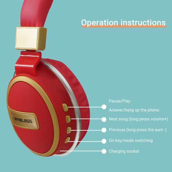 Nackband Bluetooth-hörlurar, HD Stereo Trådlösa Sporthörlurar, Runt Halsen Bluetooth-hörlurar Brusreducerande Mikrofon, Magnetisk Attraktion (Röd)