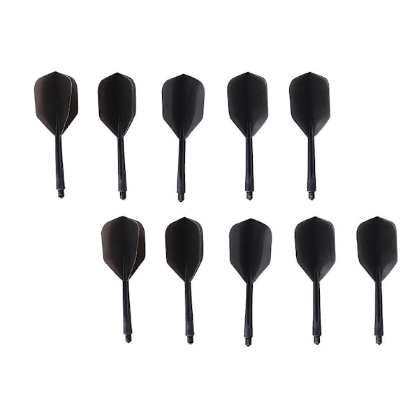 10-pack professionella dartvingar och dartpilsskaft, integrerade dartpilsskaft (8 x 3,5 cm, svart)
