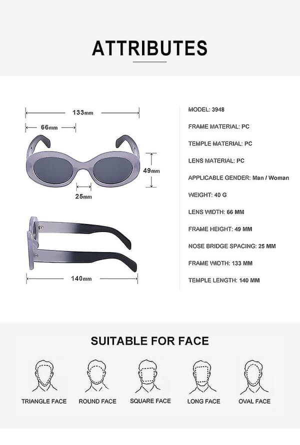Goggles Solbriller Kvinner Menn Retro Ovale Solbriller Jenter Gutter Solbriller（Stil5）