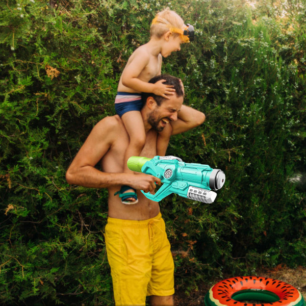 Elektrisk vannpistol for barn, oppladbart sommerbassengfest strandleker (blått)