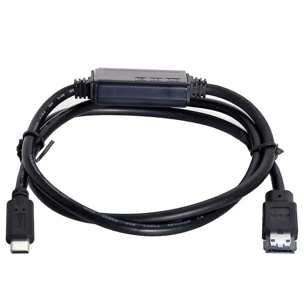 Esata till USB C-kabel USB typ C hane-värd till Esata Esatap HD-kabel för bärbar dator（svart）