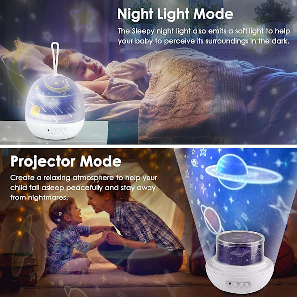 Nattlampa Projektor, Tyst Stjärnljus Rotaing Projektor Galaxy Projektor