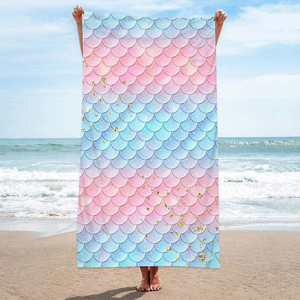 Mikrofiber Strandhandduk, Snabbtorkande Badhandduk, Supermjuk Absorberande Lämplig För Strand Pool Resor Camping Gym Utomhus Solbad (M)