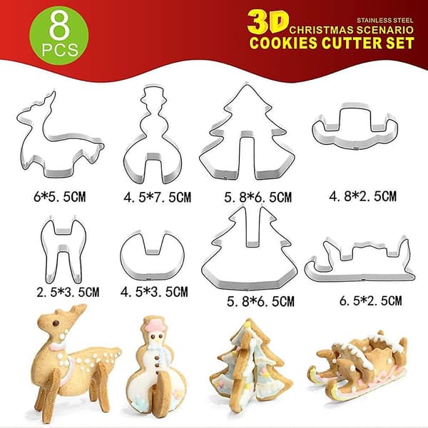 18 st pepparkakshus bakform jul rostfritt stål 3D form