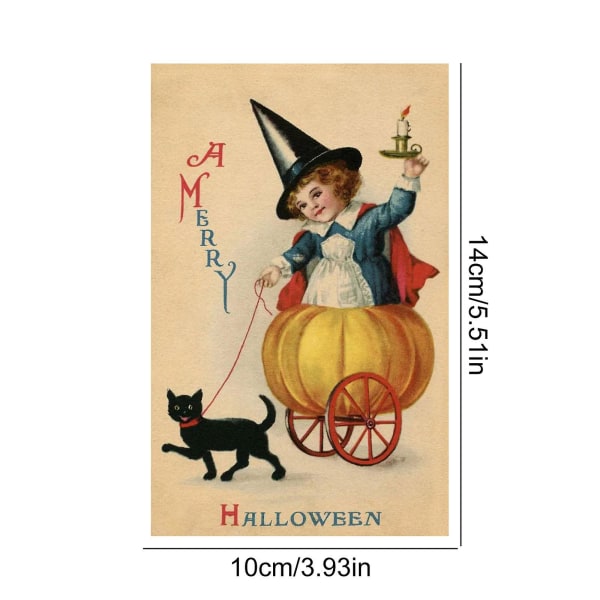 Uudet 24kpl Halloween-muistikortit kirjekuorilla Vintage Halloween-onnittelukortit Postikortit