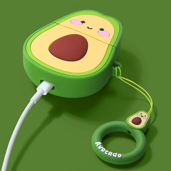 Kompatibel med Airpods 1/2 Cute Case, tegneseriefigur silikone frugt Airpod designer hud Kawaii sjov sjov cool nøglering design cover børn teenagere Air