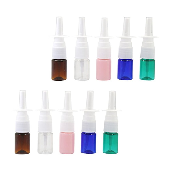 10 st 5 ml nässpray påfyllningsbar tom sprayflaska husdjur plastflaska sminkvätskedispenserflaska (slumpmässig färg) (8,7 x 2,2 cm)