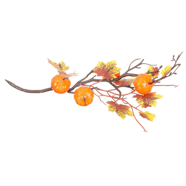 Halloween-tekokurpitsa Vaahteranlehti Oksa Simulaatio Oksa Koristelu (30X15cm, Oranssi)